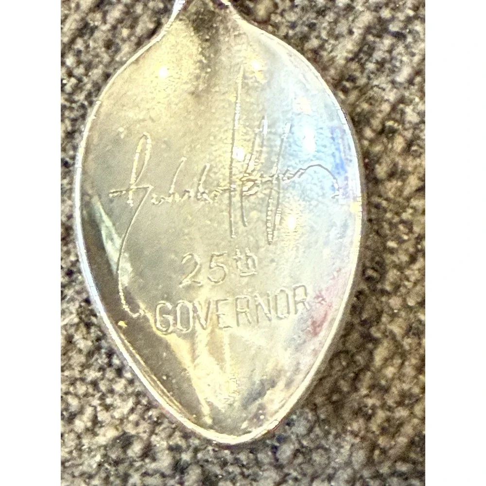 VINTAGE 25th Governor of Nevada Chrome Plated Souvenir Spoon‎ - Signed